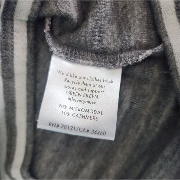 Eileen Fisher micromodal and cashmere blend long sleeve stripe layer blouse - Picture 11 of 11